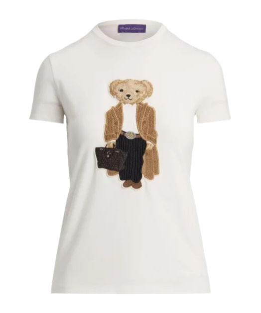 Ralph Lauren Bear-embroidered Patch T-shirt In White