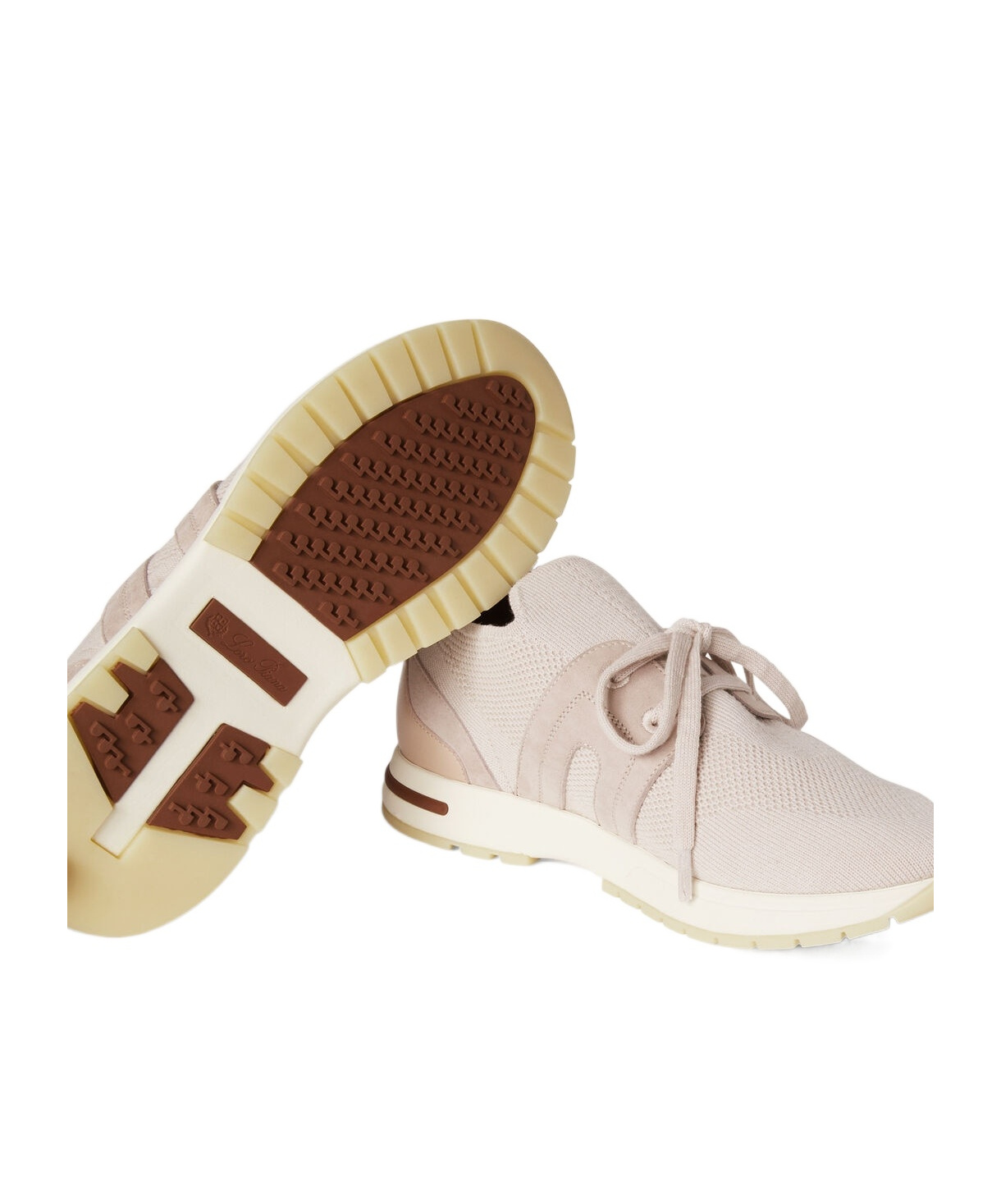 Loro Piana Wool Knitted Low-cut Casual Shoes In Nude