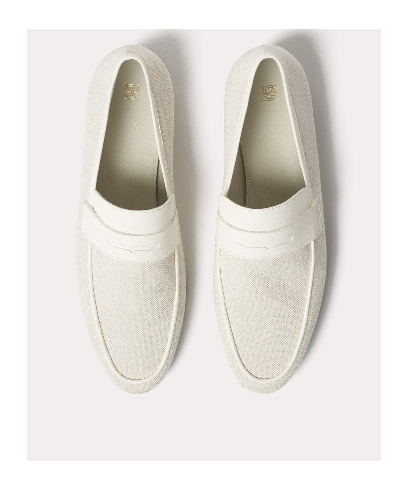Totême The Canvas Penny Loafers In White