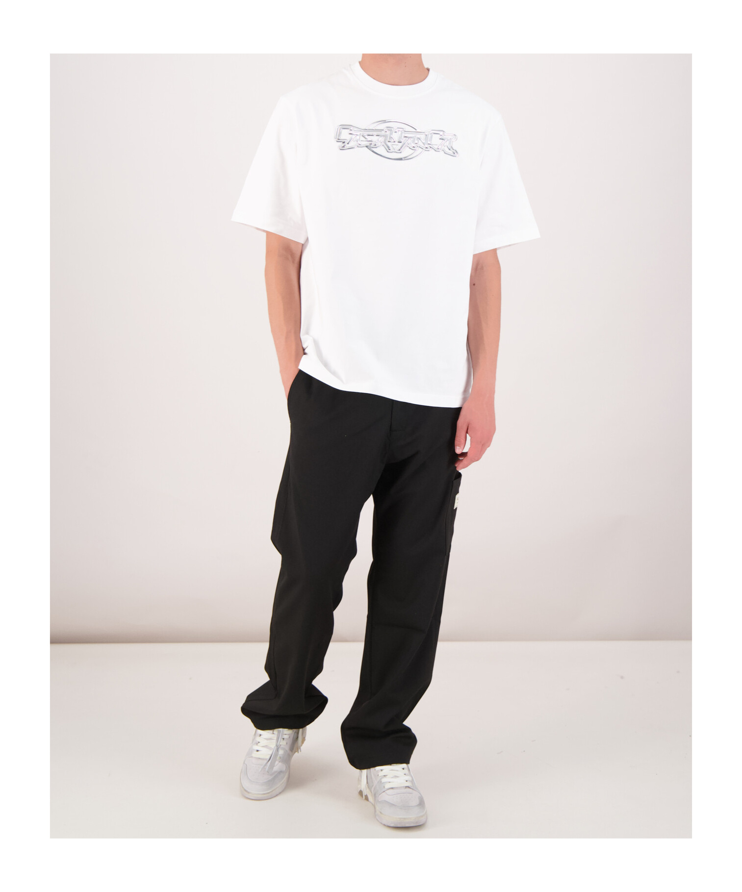 Casablanca Oversize Crew Neck T-shirt With Graphic Print In White