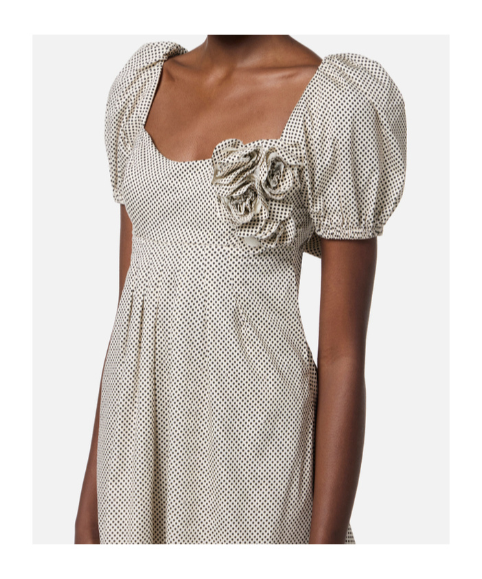 Elisabetta Franchi Polka Dot Print Dress In Nude