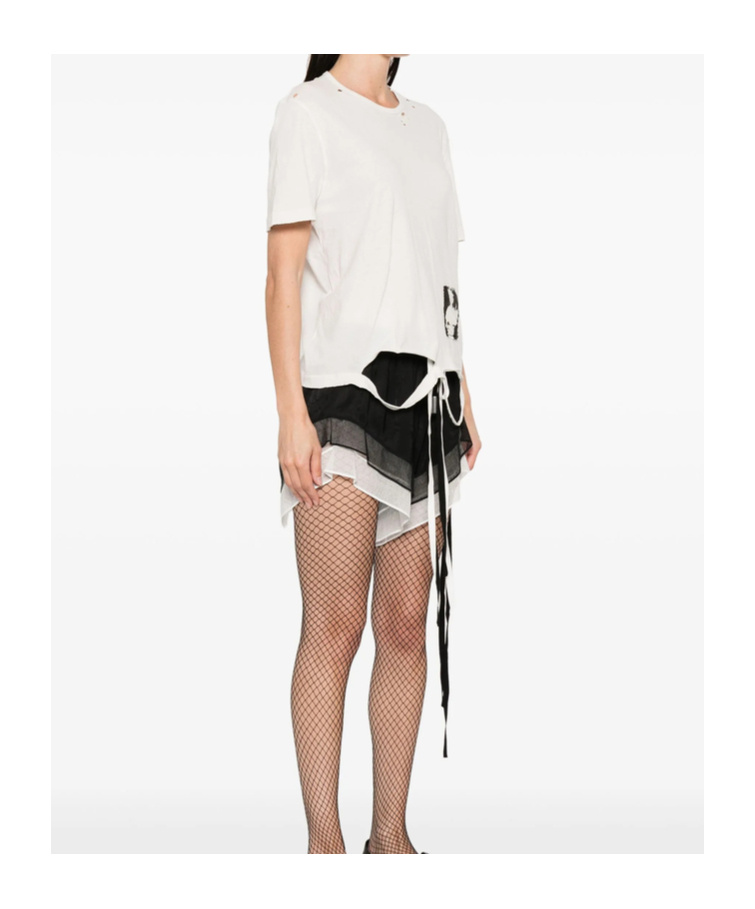 Ann Demeulemeester Patches-detailed T-shirt In Ecru