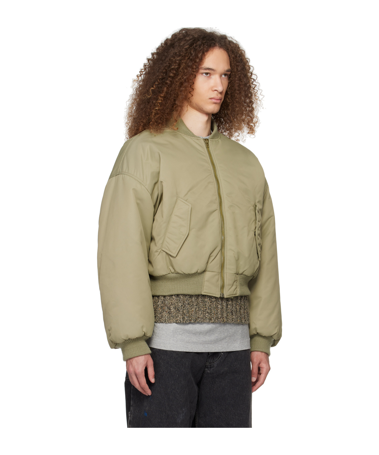 We11 Done Puff Zipper Cotton Suit In Green