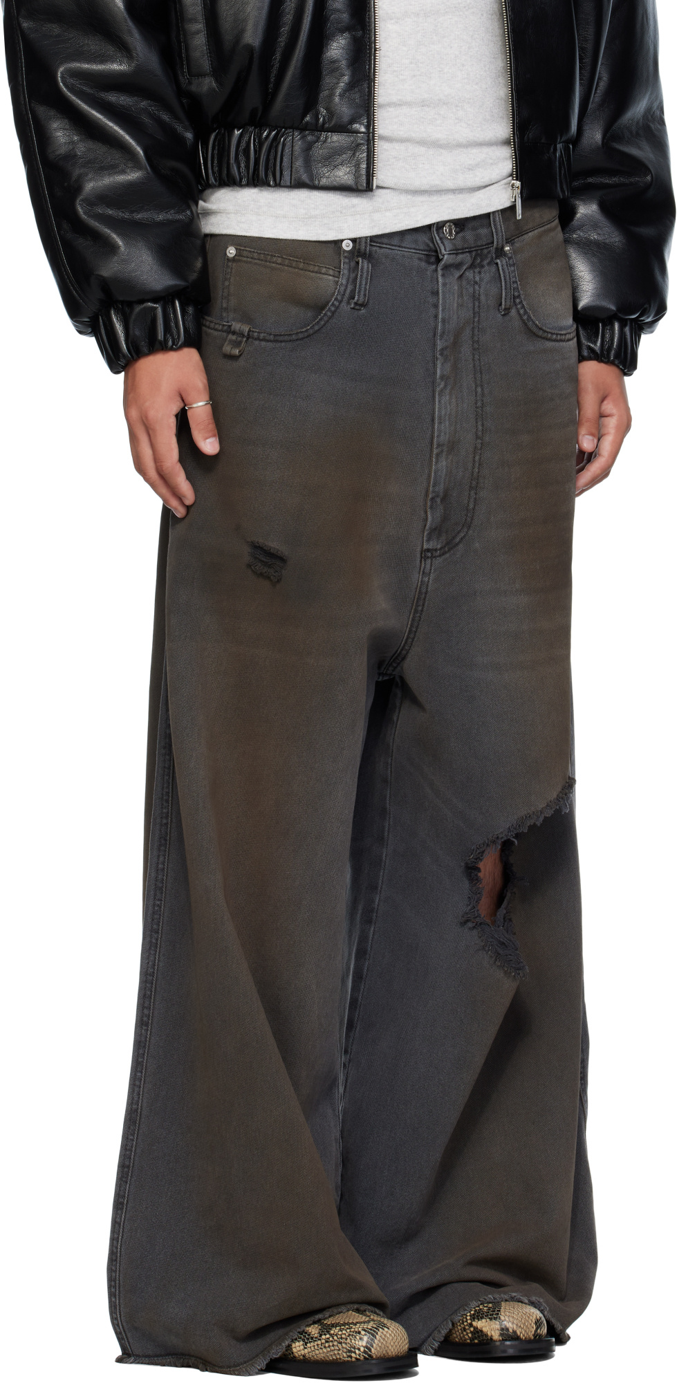 Lu'u Dan Dumpster Jeans In Gray
