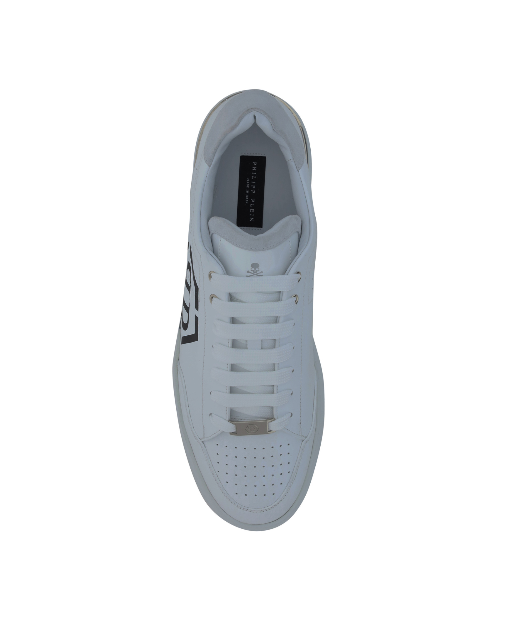 Philipp Plein Hexagon Leather Sneakers In Gray