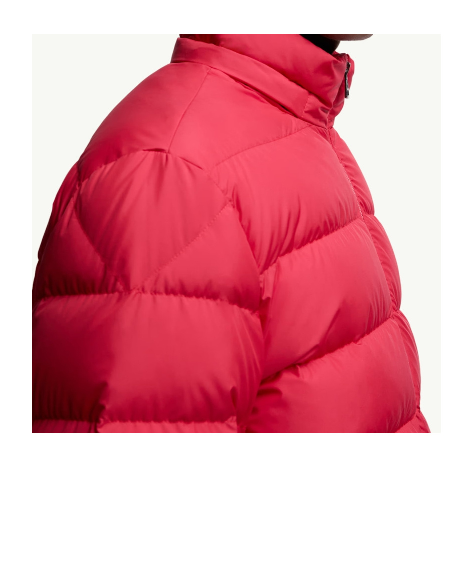 Moncler Quilted Down Jacket With Detachable Hood In Red