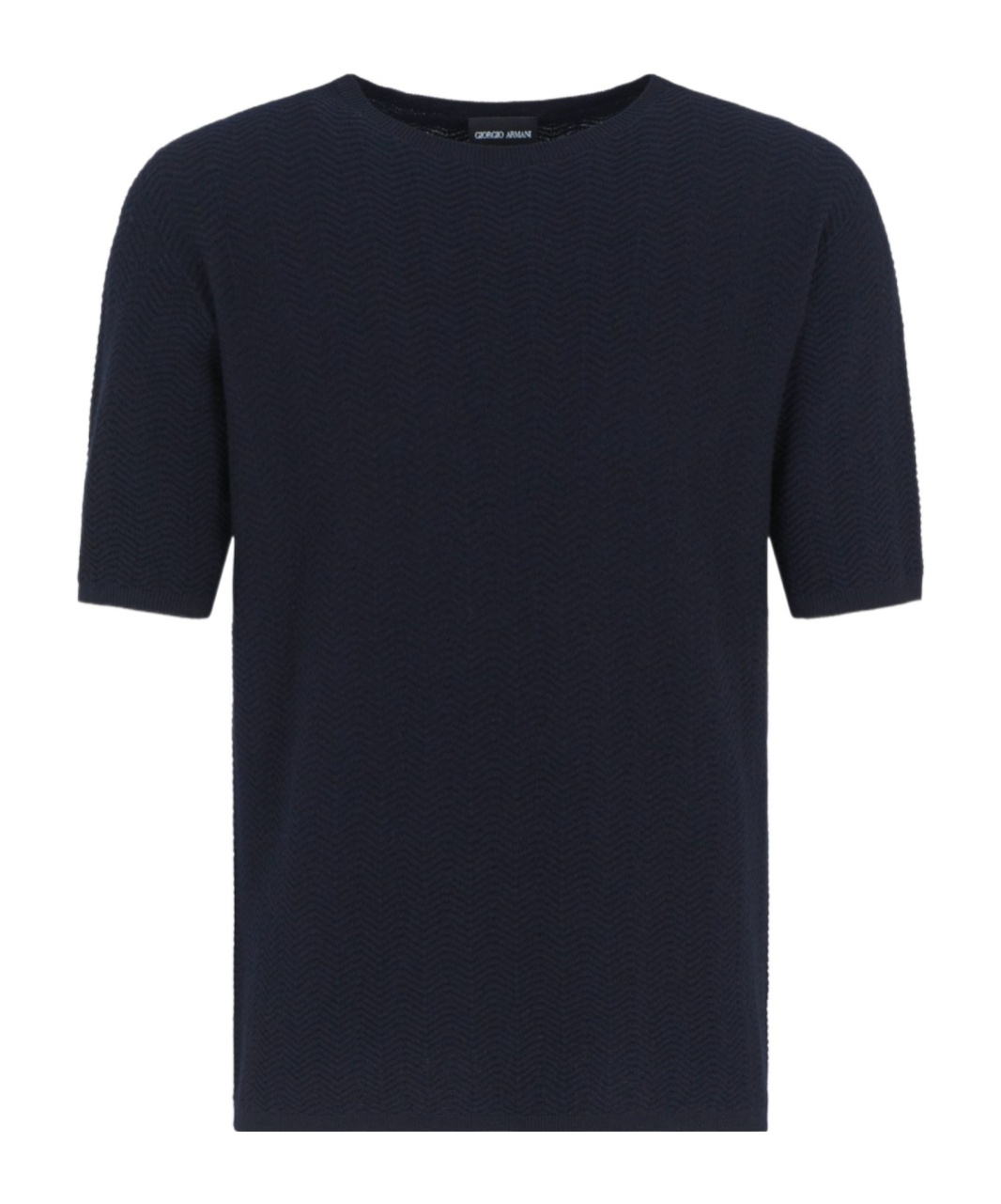 Giorgio Armani Chevron Virgin Wool, Crew-neck Jumper In Black