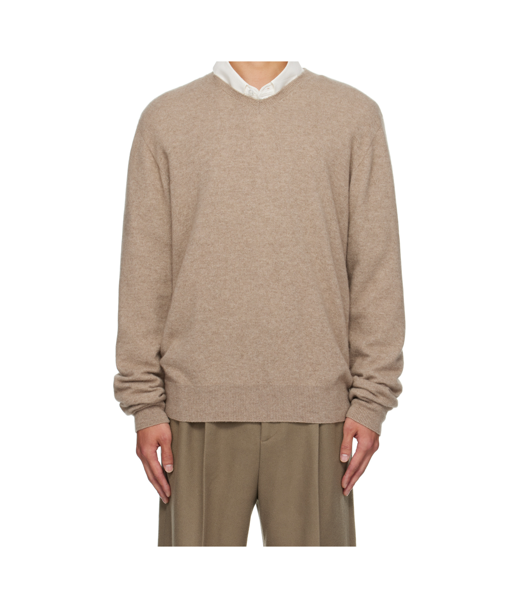 The Row Rod V-neck Cashmere Sweater In Brown