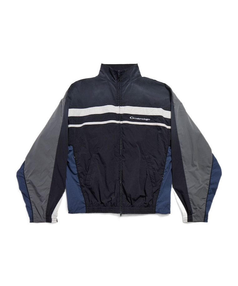 Balenciaga Men's 50/50 Tracksuit Jacket In Black Faded In Black
