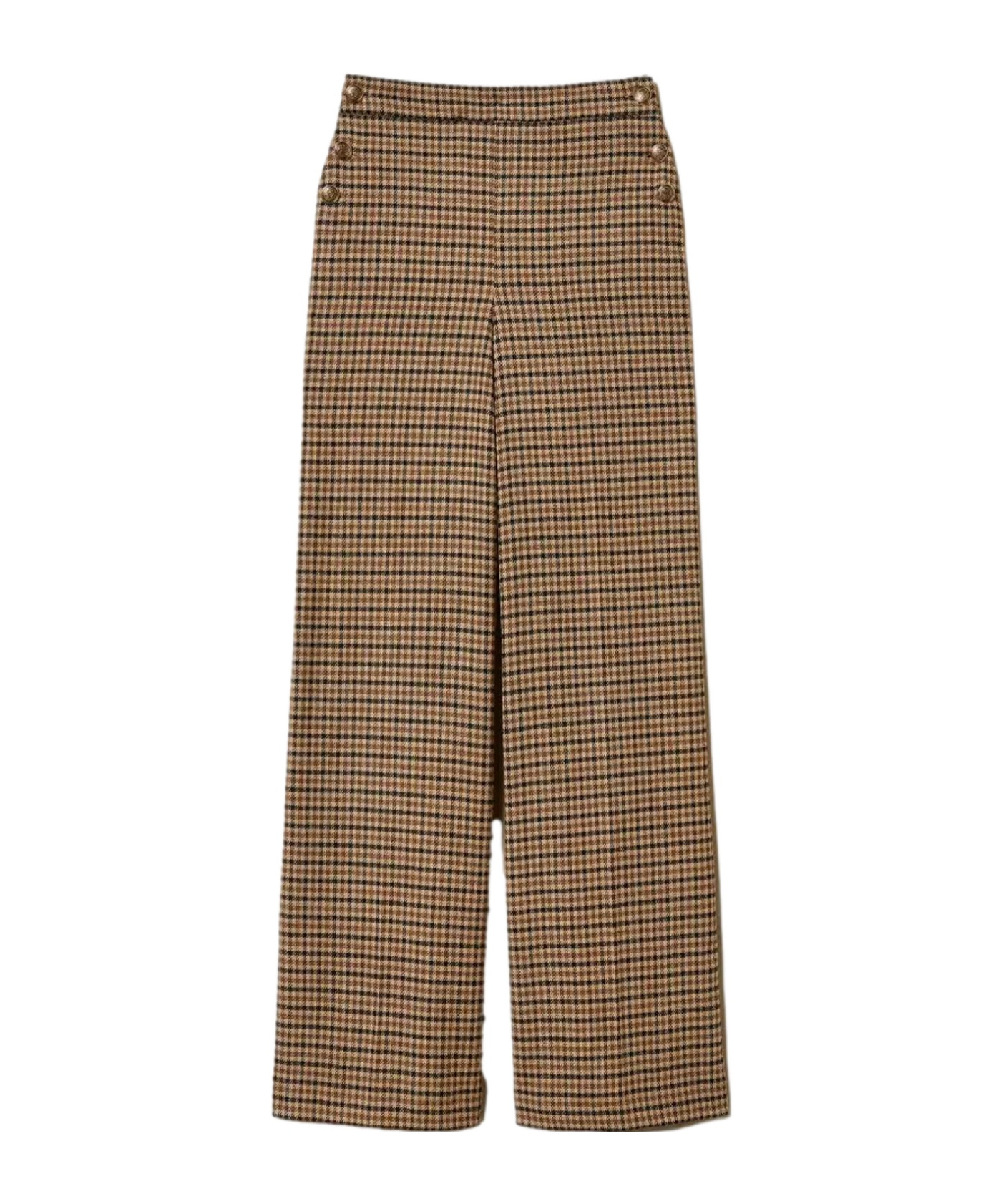 Twinset Twin-set Small Check Trousers In Multi