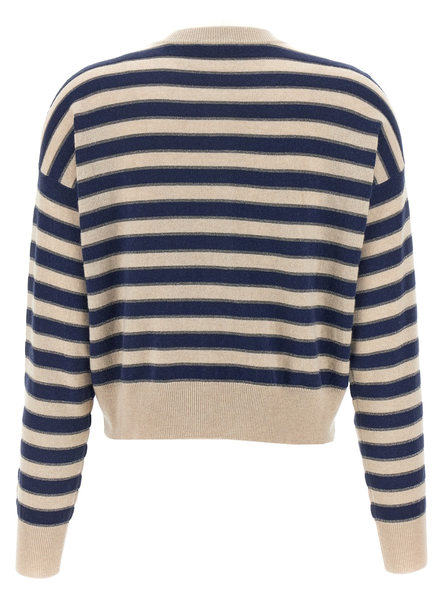 Brunello Cucinelli Striped Long-sleeves Cardigan In Neutral