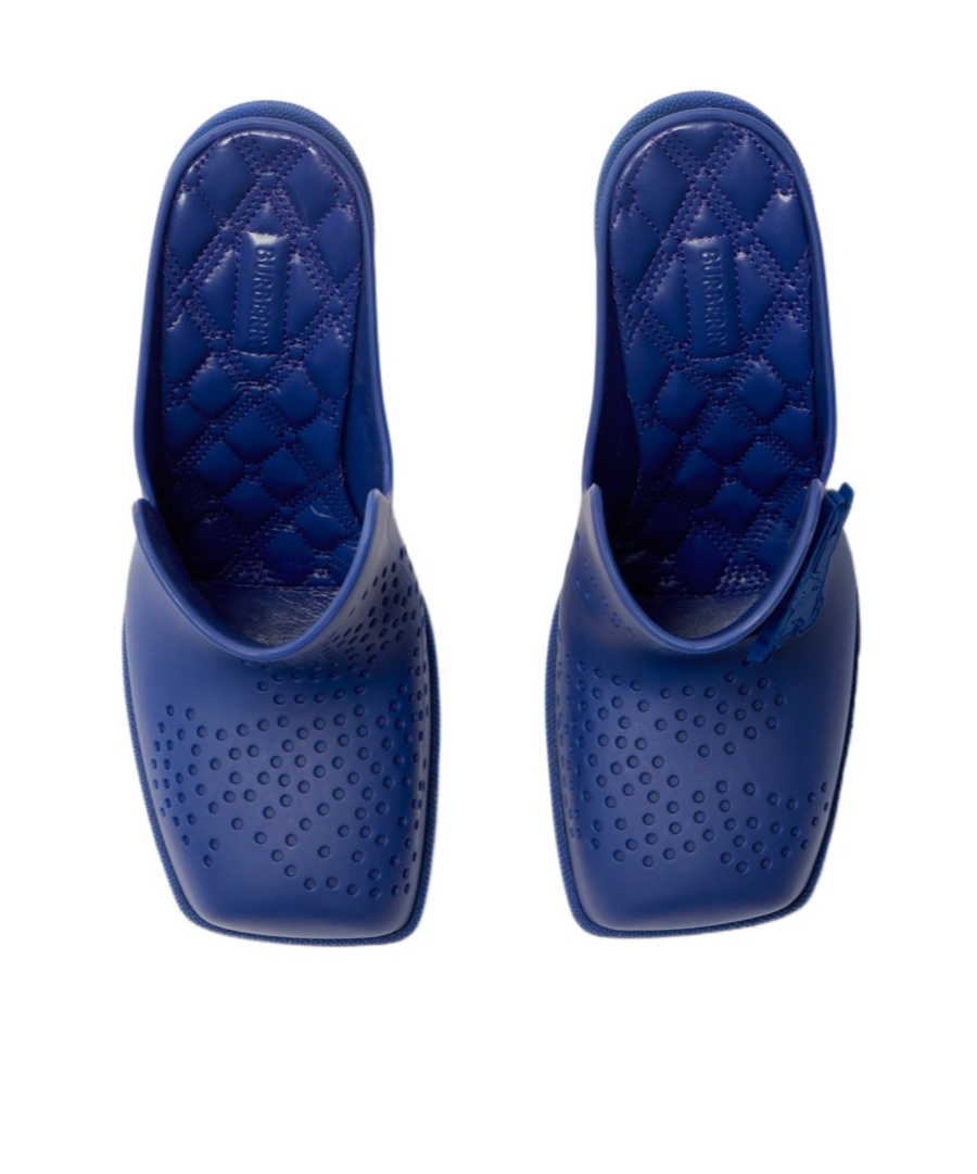 Burberry X Harrods Exclusive Rubber Highland Heeled Mules 90 In Blue