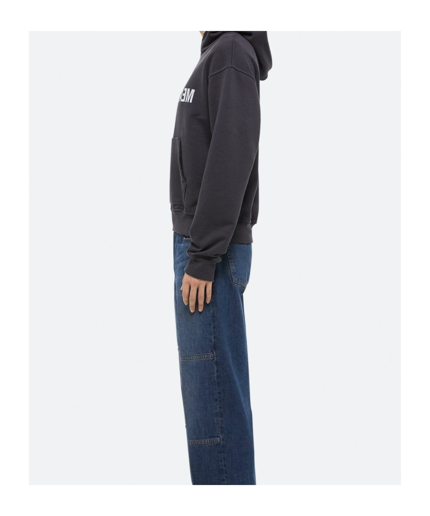 Helmut Lang Sweater Hoodie Kangaroo Pocket In Black