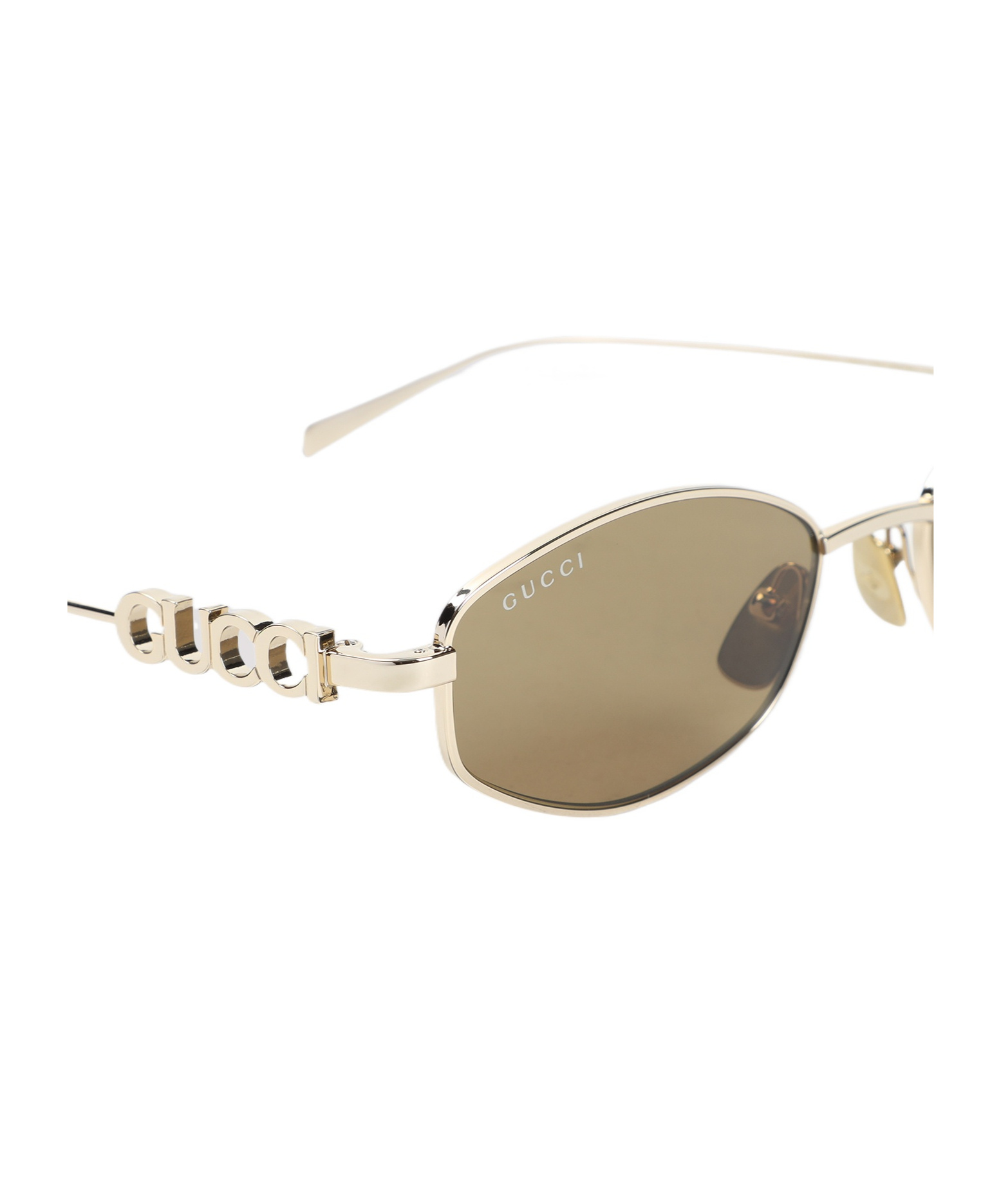 Gucci Eyewear Oval Frame Sunglasses In Nude