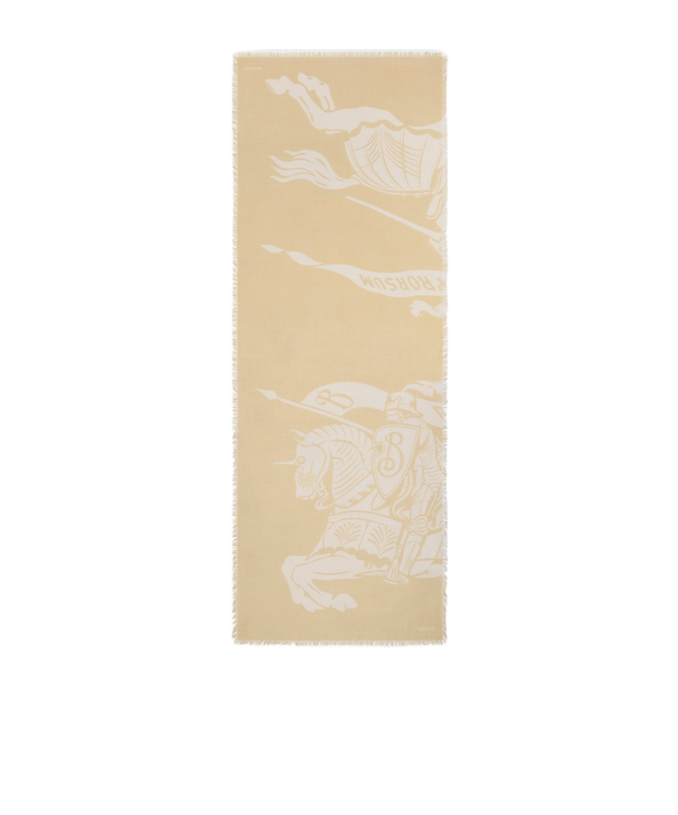 Burberry Fine-fringed Scarf With Fringe In Nude