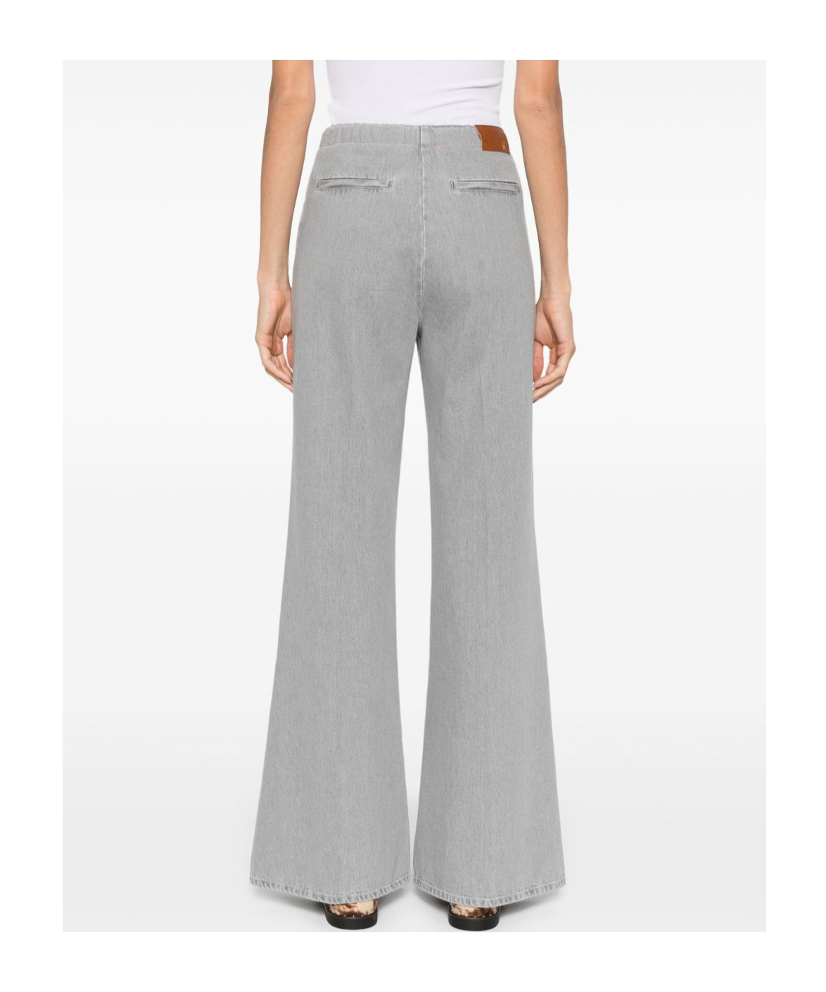 Forte Forte Wide-leg Denim Trousers Five Pockets In Gray