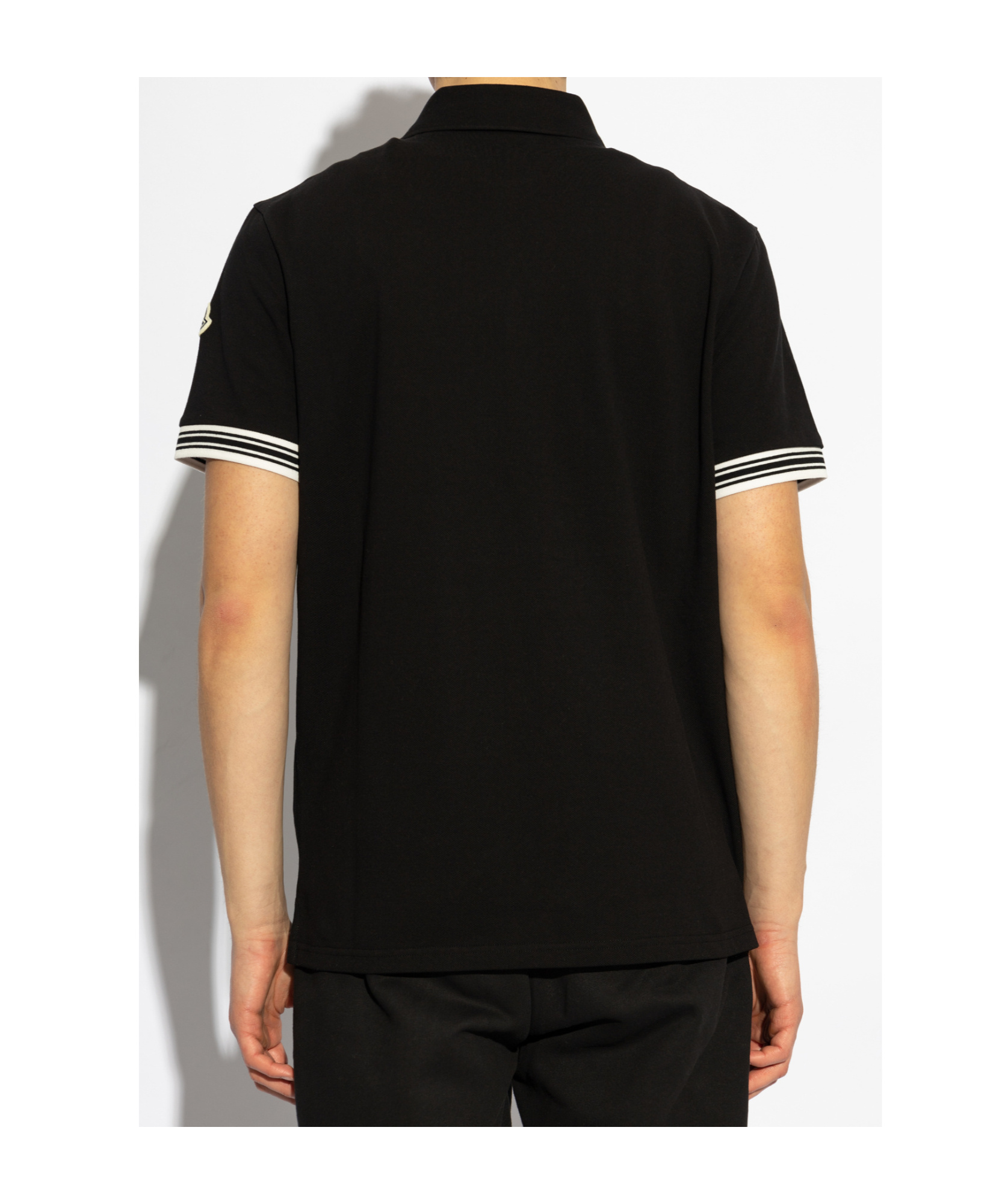 Moncler Black Archivio Ss Polo In Black