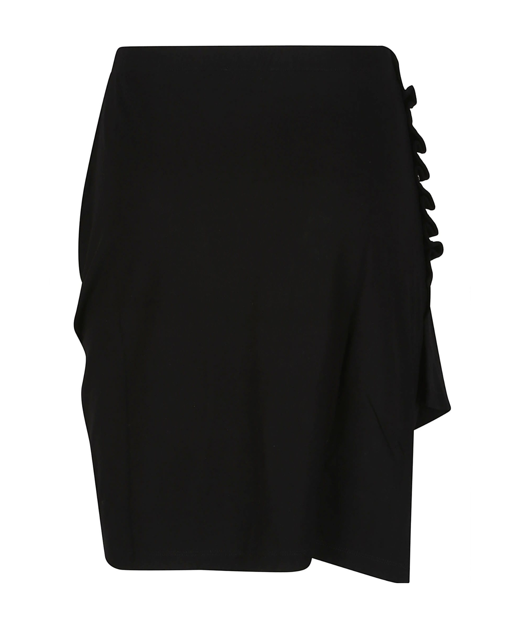 Rabanne Ruched-detail Asymmetric Miniskirt In Black
