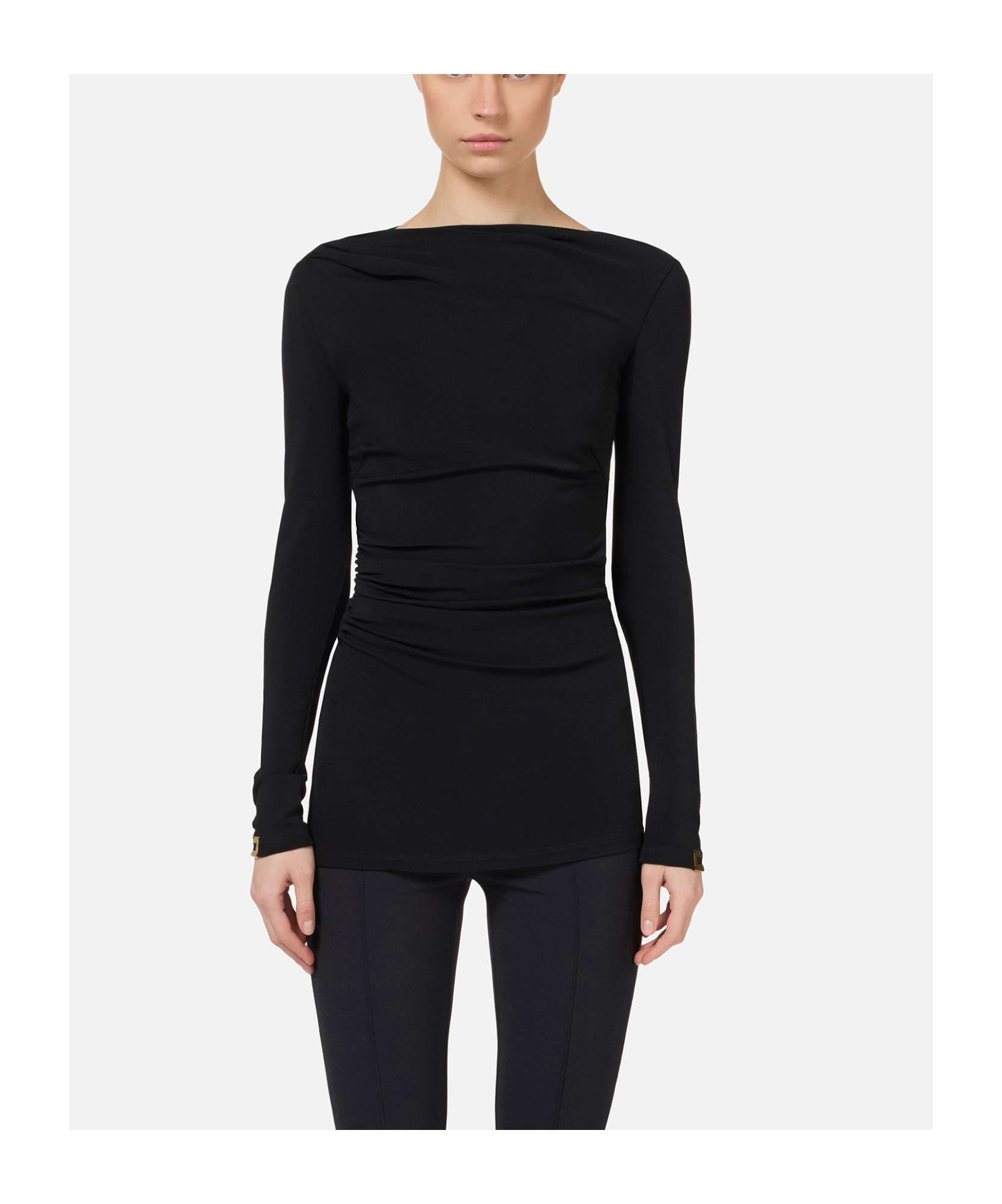 Elisabetta Franchi Long-sleeved Sweater In Black