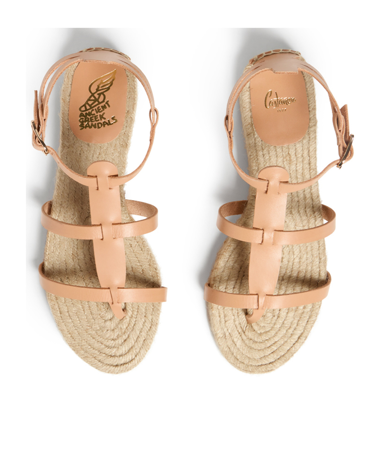 Castaã±er Flat Sandals With Round Head And Toe In Nude