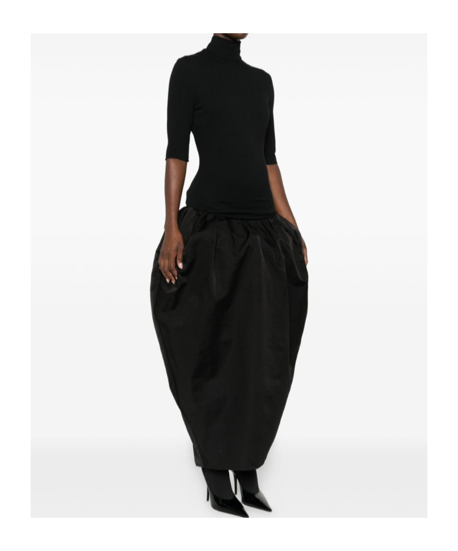 Magda Butrym Short-sleeved Lantern Dress In Black