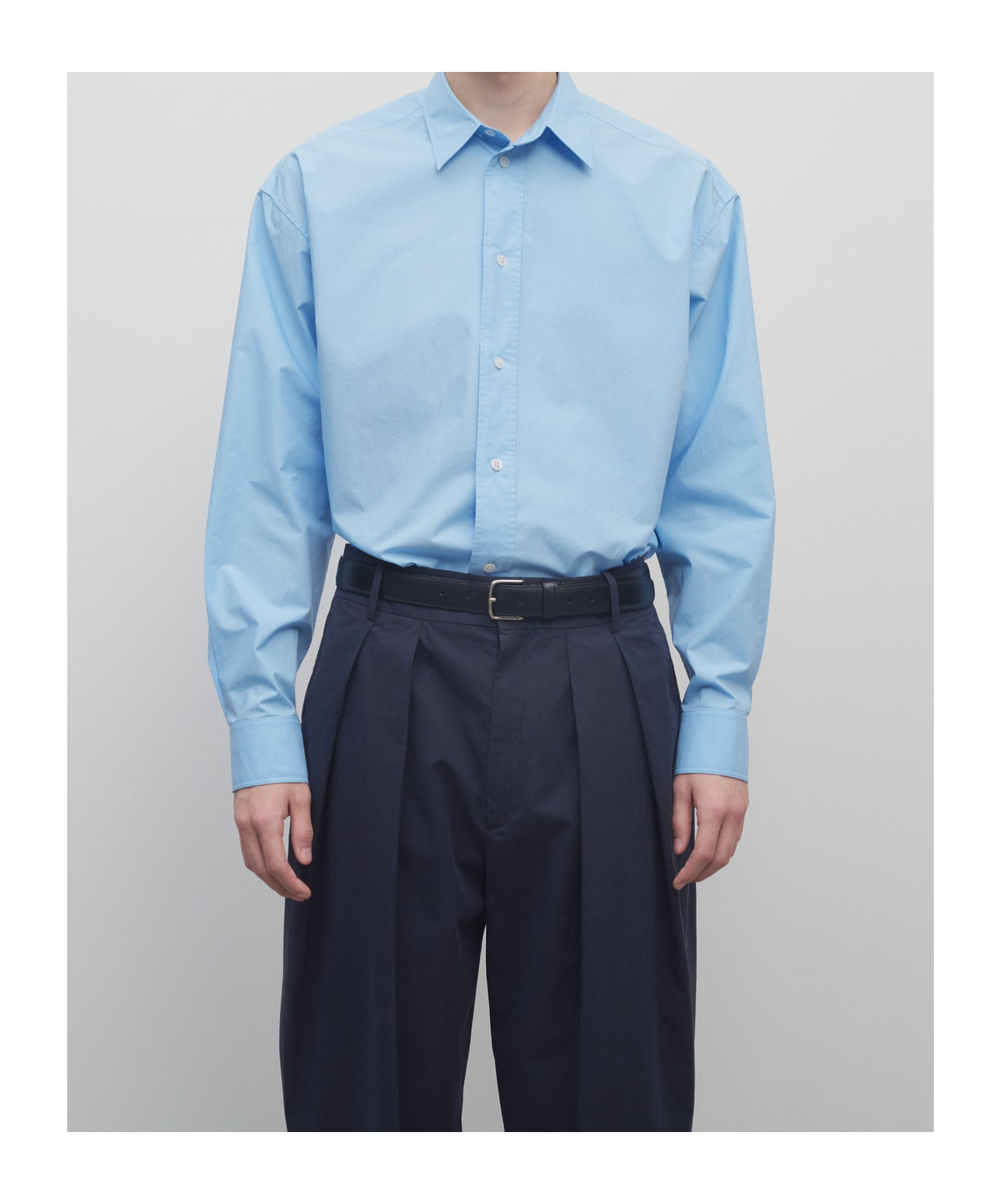 The Row Miller Cotton Shirt In Blue