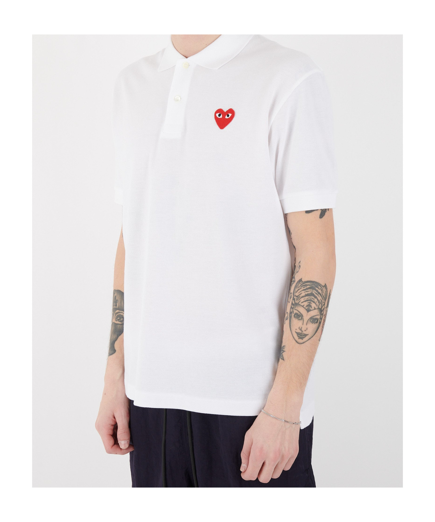 Comme Des Garçons Play Overlap-heart Print Cotton-jersey T-shirt