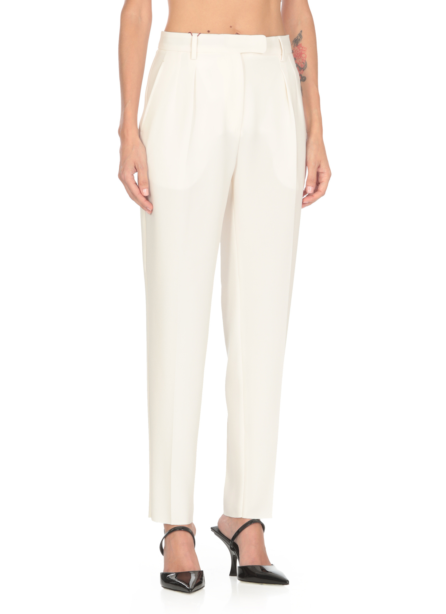 Max Mara Waistband Loop Casual Pants In White