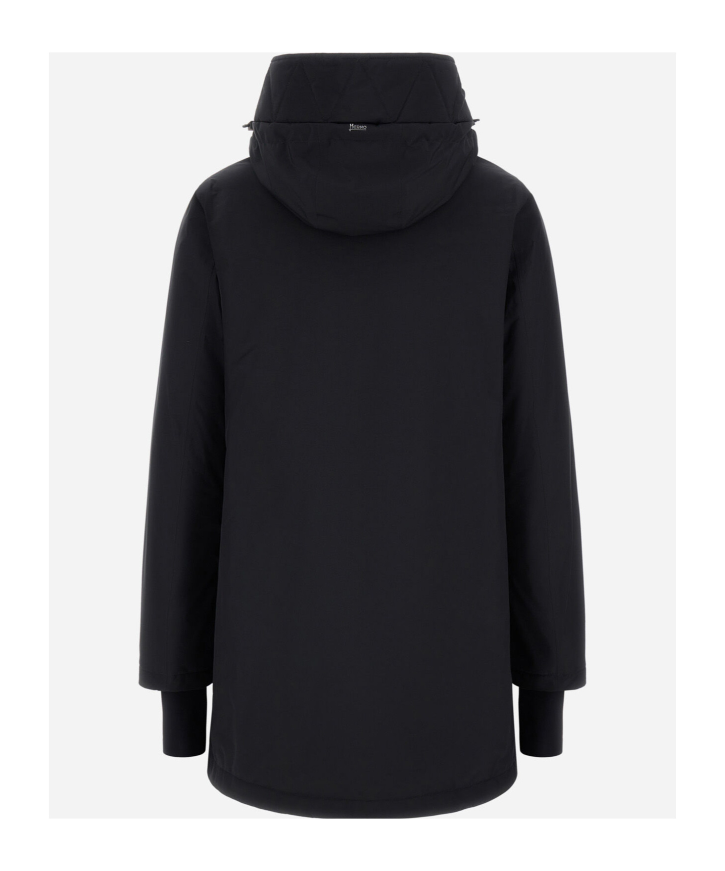 Herno Hooded A-shape Jacket In 2-layer Windstopper In Black