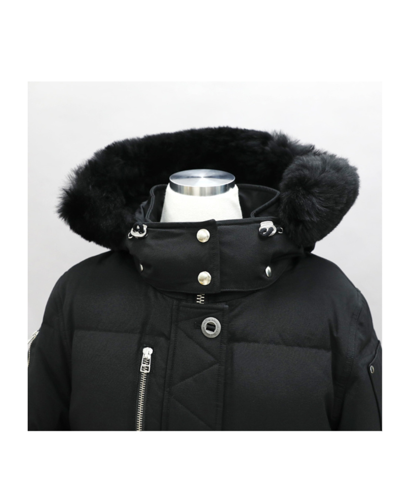 Moose Knuckles "3q Canvas Down Jacket With Shear In Black