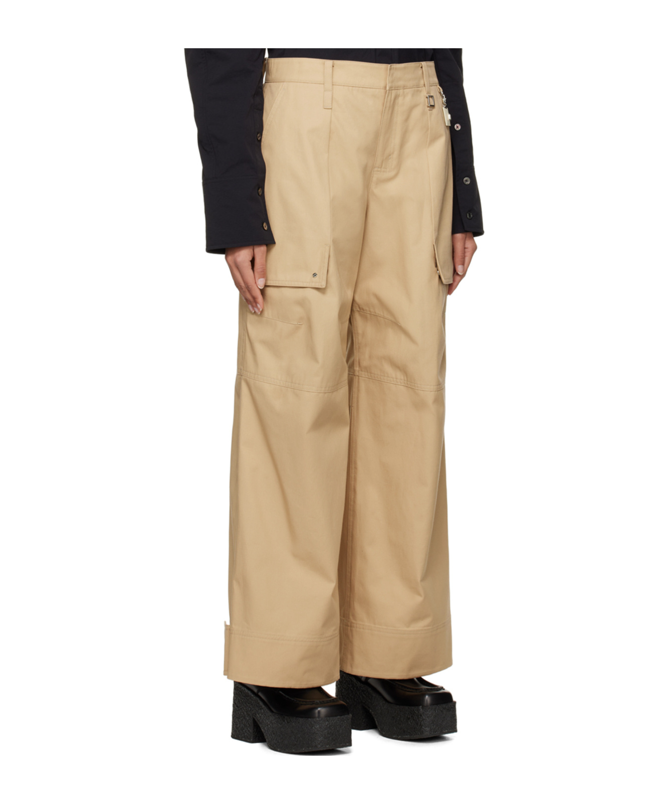 Wooyoungmi Beige Paneled Trousers In Neutral