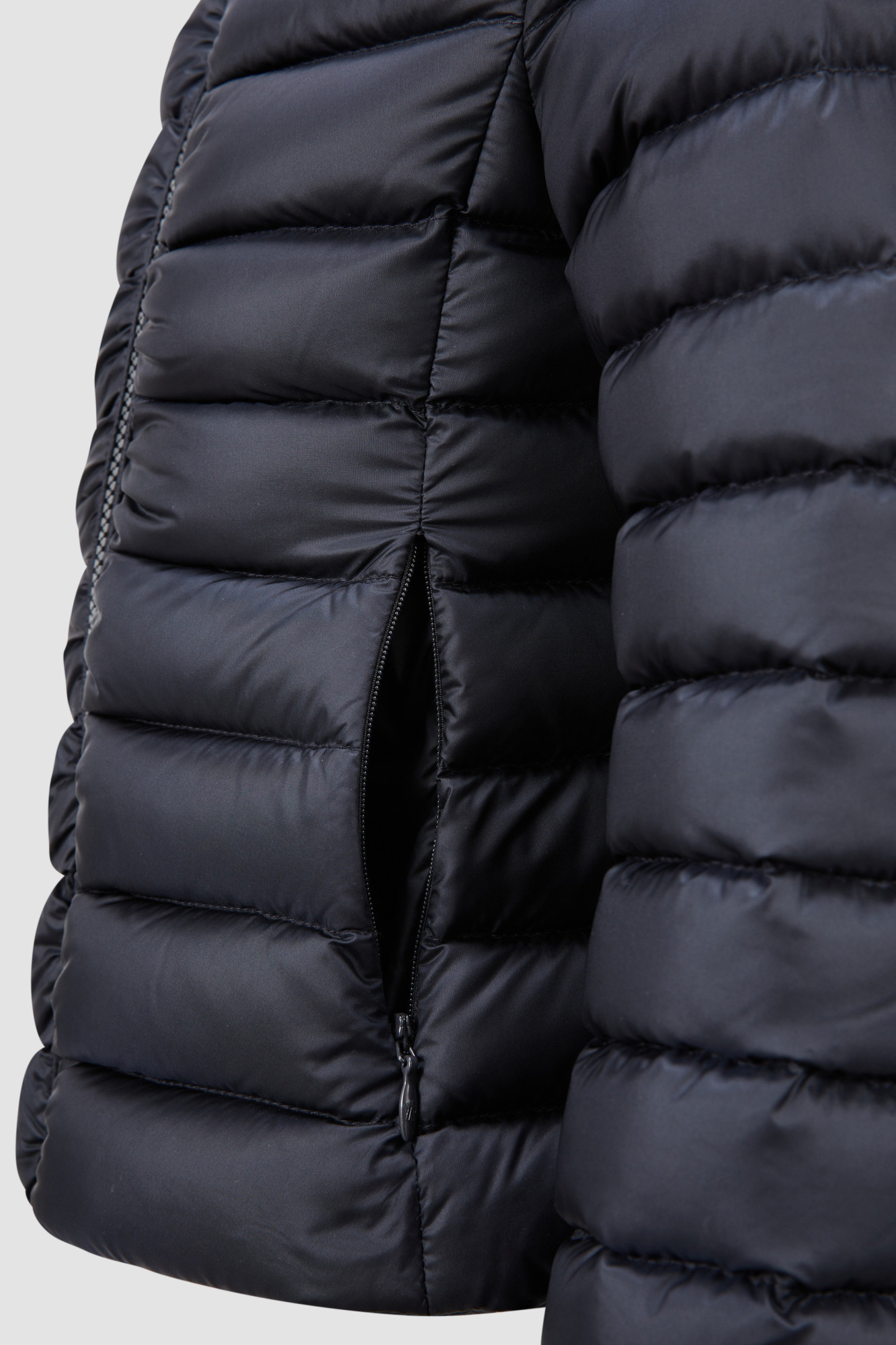 Moncler Enfant Logo Patch Quilted Down Jacket In Blue