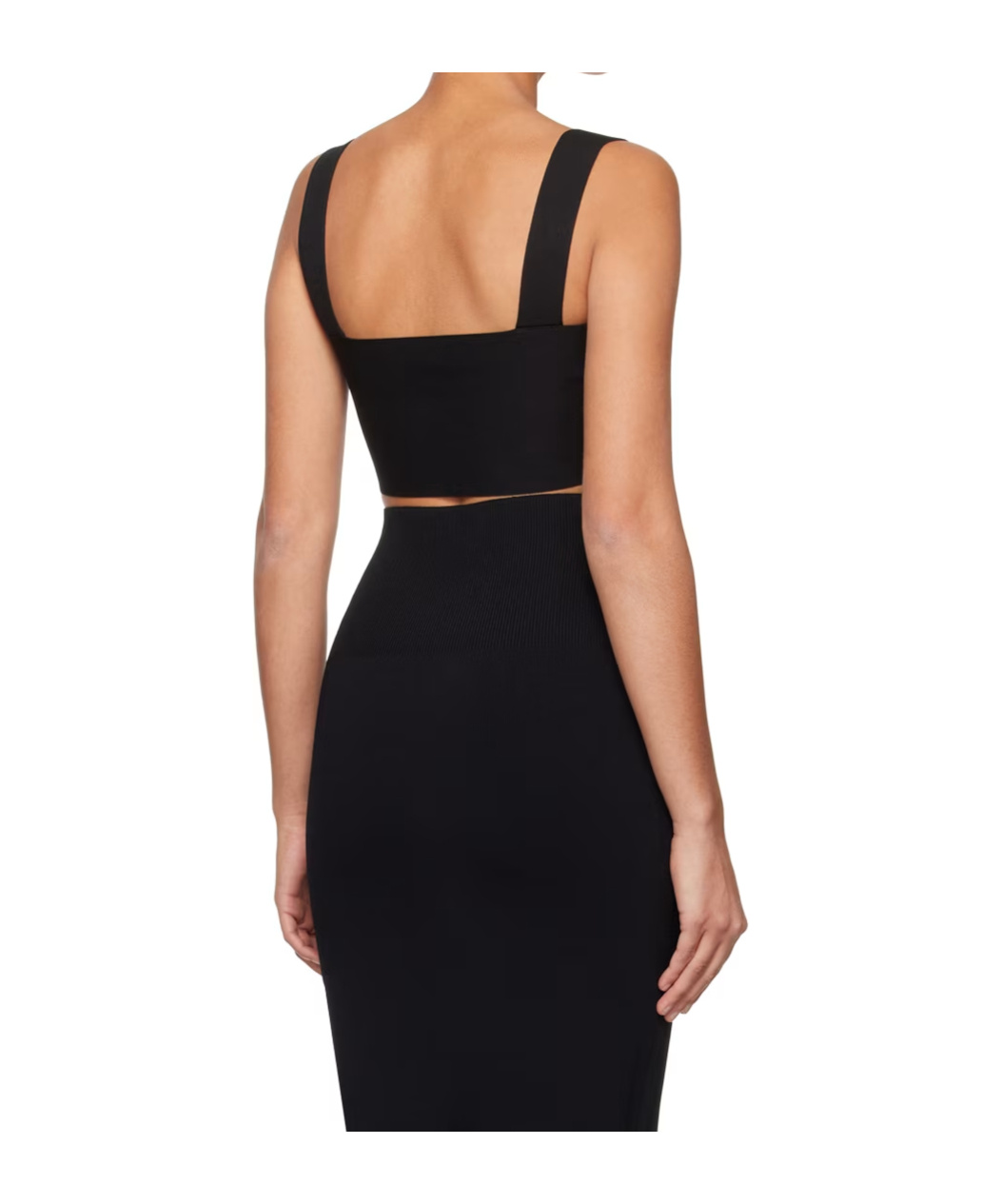 Shop Victoria Beckham Square-neck Cropped Top In Black
