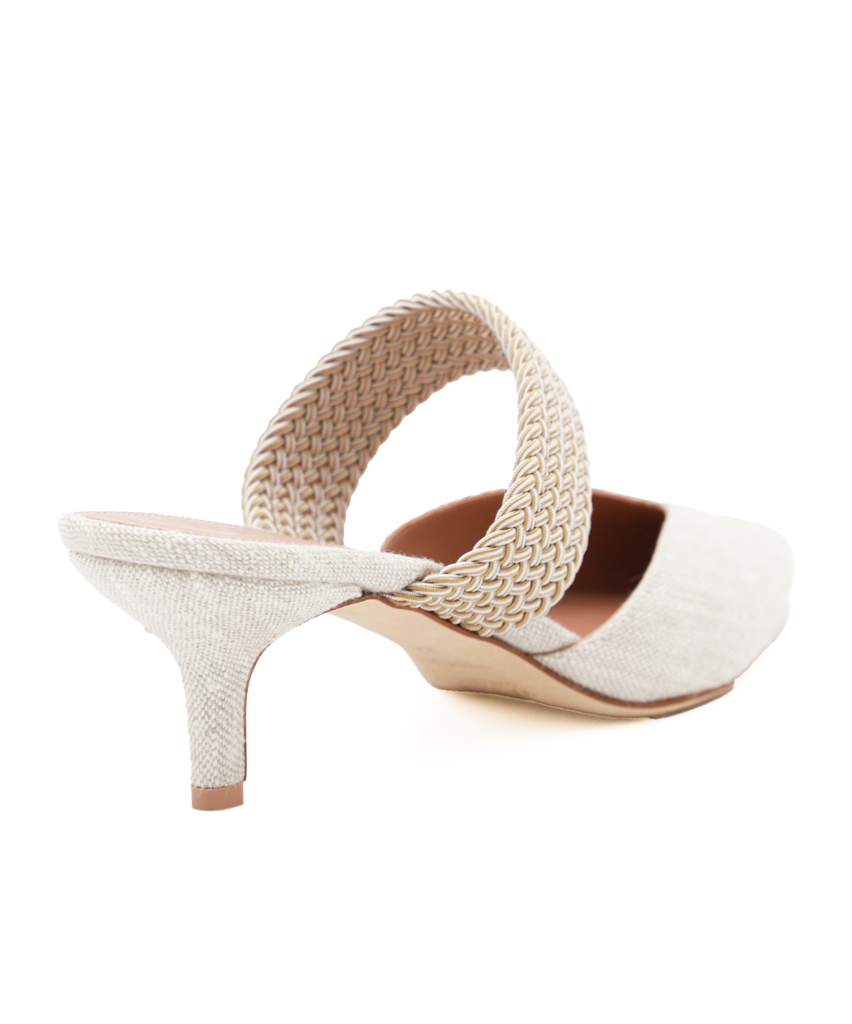 Malone Souliers Maisie Linen Strap Mules In White