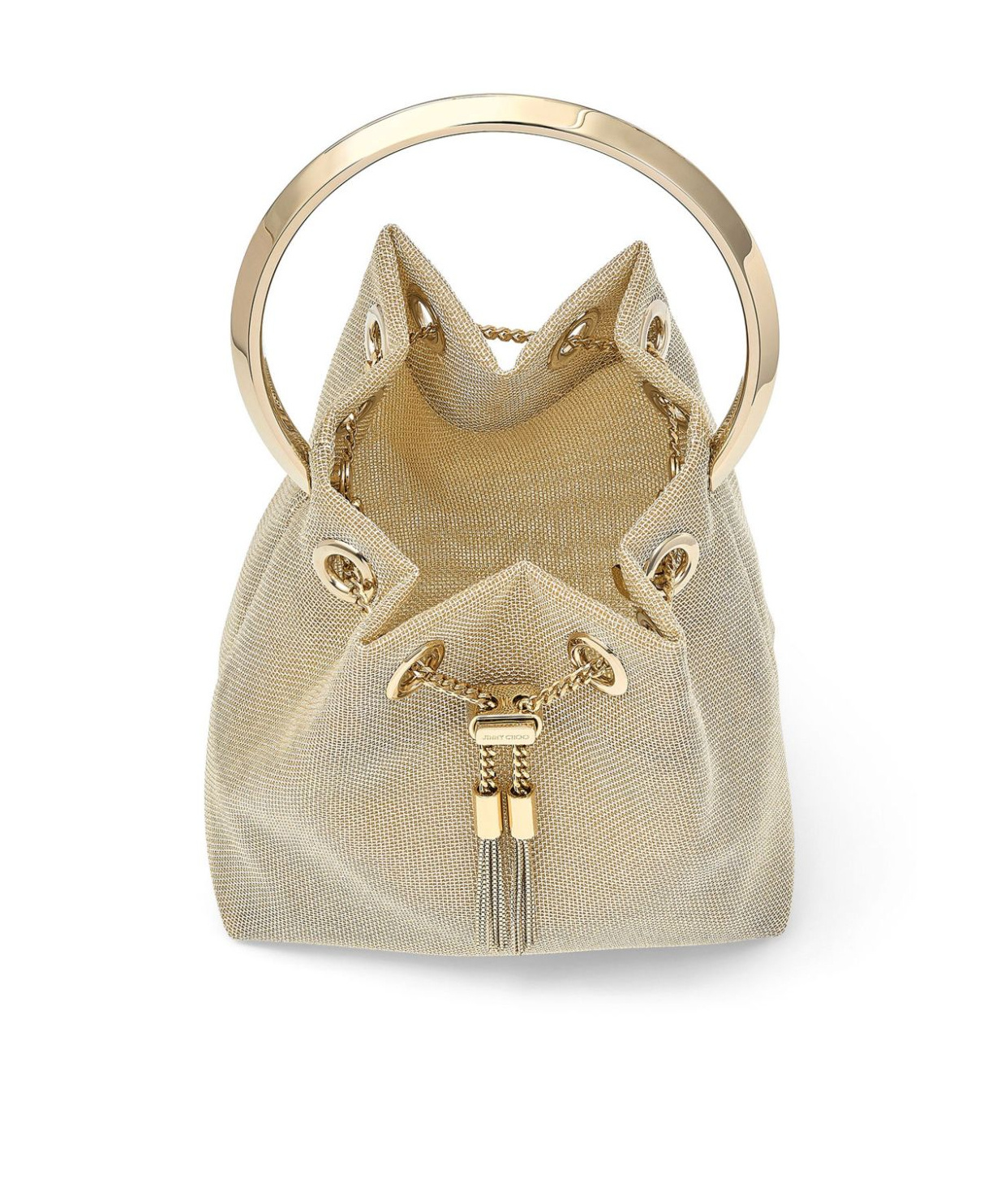 Jimmy Choo Bon Bon Drawstring Bucket Bag In Nude