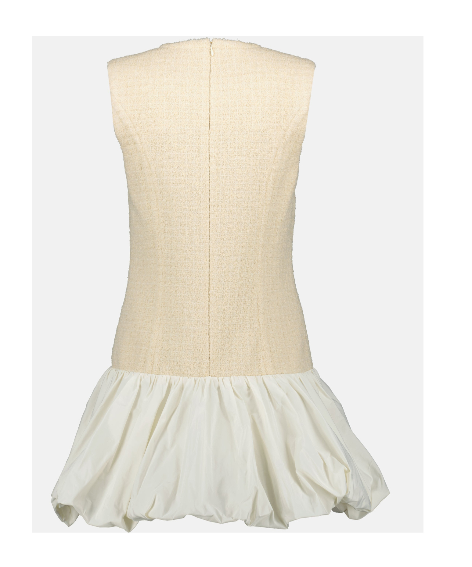 Patou Tweed And Faille Minidress In Neutral