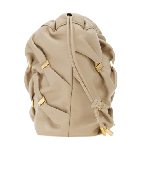Ferragamo Mini Leather Bucket Bag In Nude