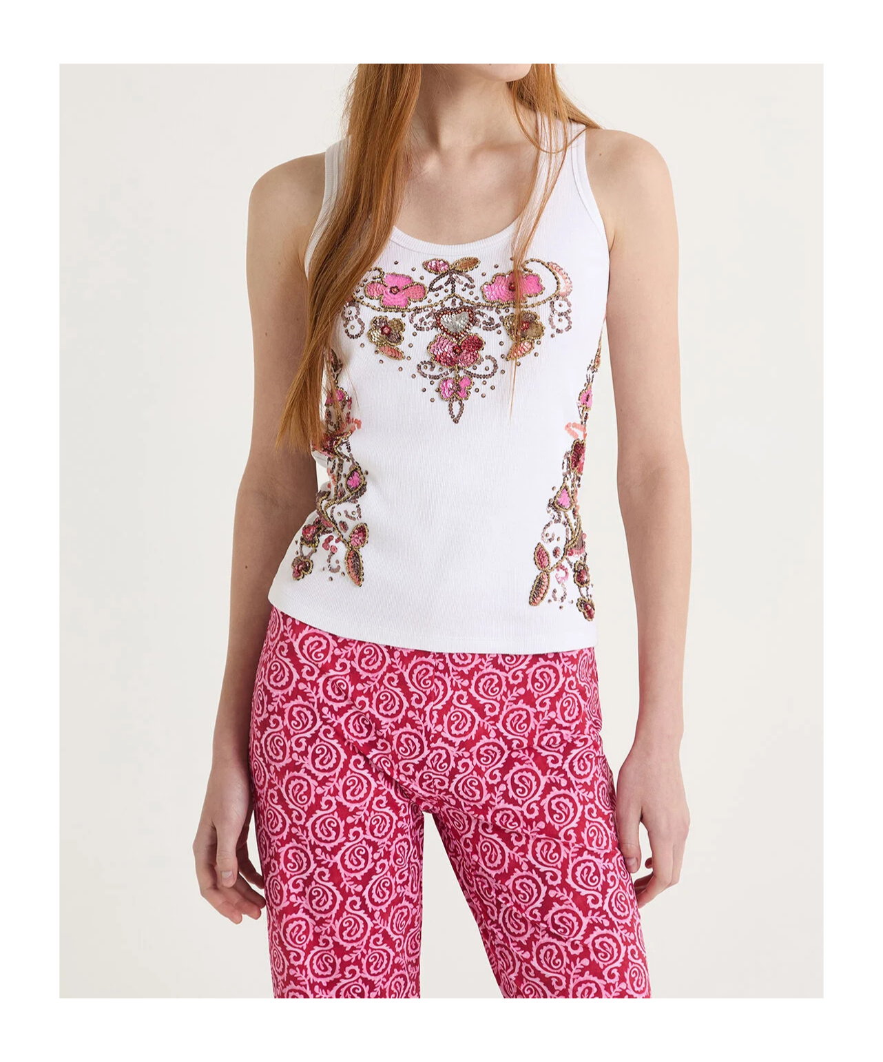 Maliparmi Precious Embroidery Tank Top