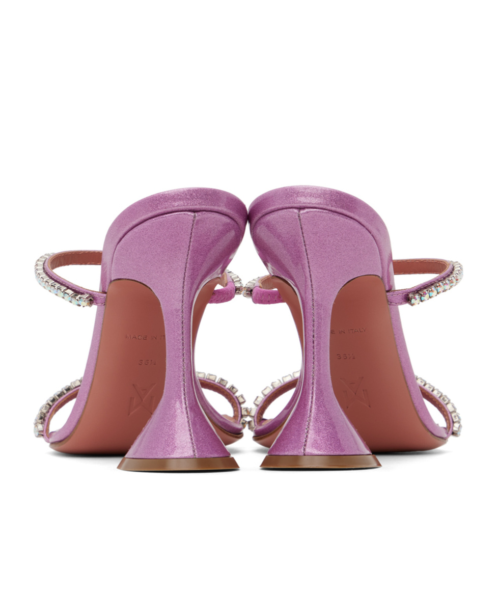 Shop Amina Muaddi Gilda High-heeled Sandals In Pink