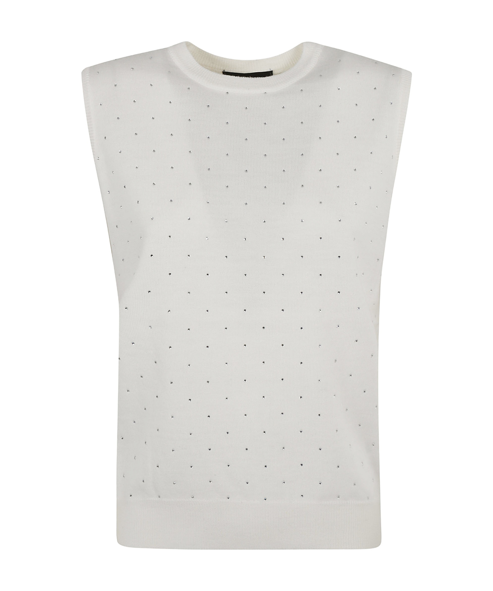 Fabiana Filippi Crystal Embellished Sleeveless Sweater In White