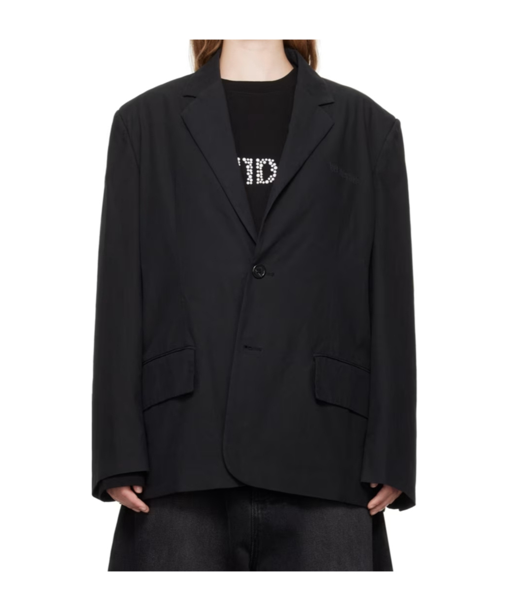 We11 Done Long-sleeved Suit Jacket In Black
