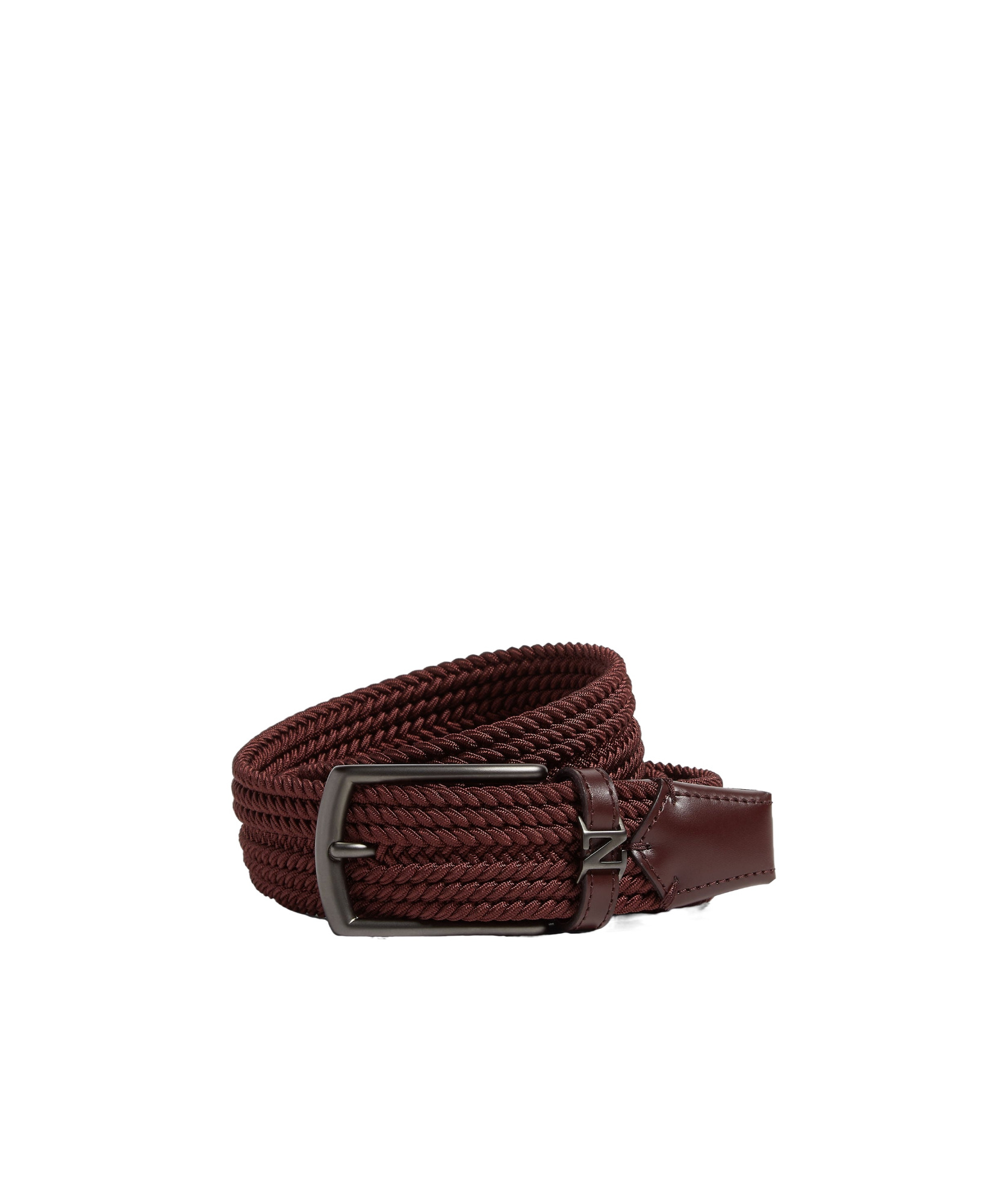 Zegna Tobacco Rayon Belt In Brown