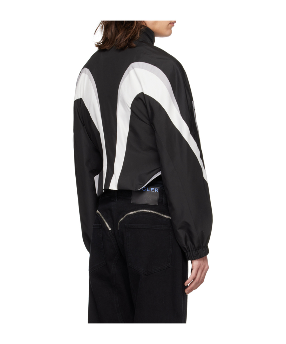 Mugler Reflective Panel Casual Jacket In Black