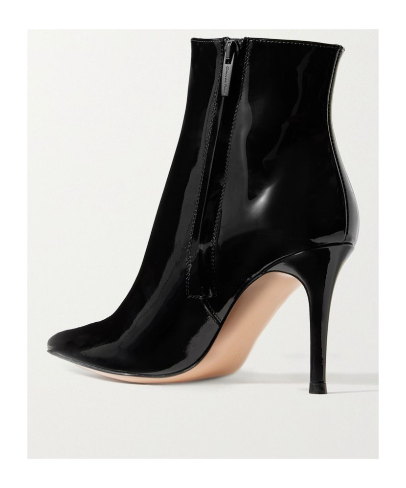 Gianvito Rossi Vernice 85 Patent-leather Ankle Boots In Black