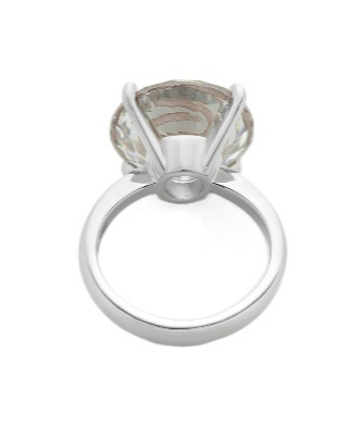 Mm6 Maison Margiela Crystal-embellished Ring In Silver