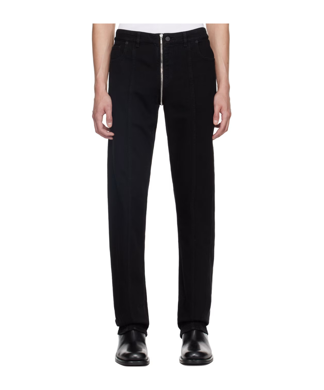 Mugler Zippered Wrangler Jeans In Black