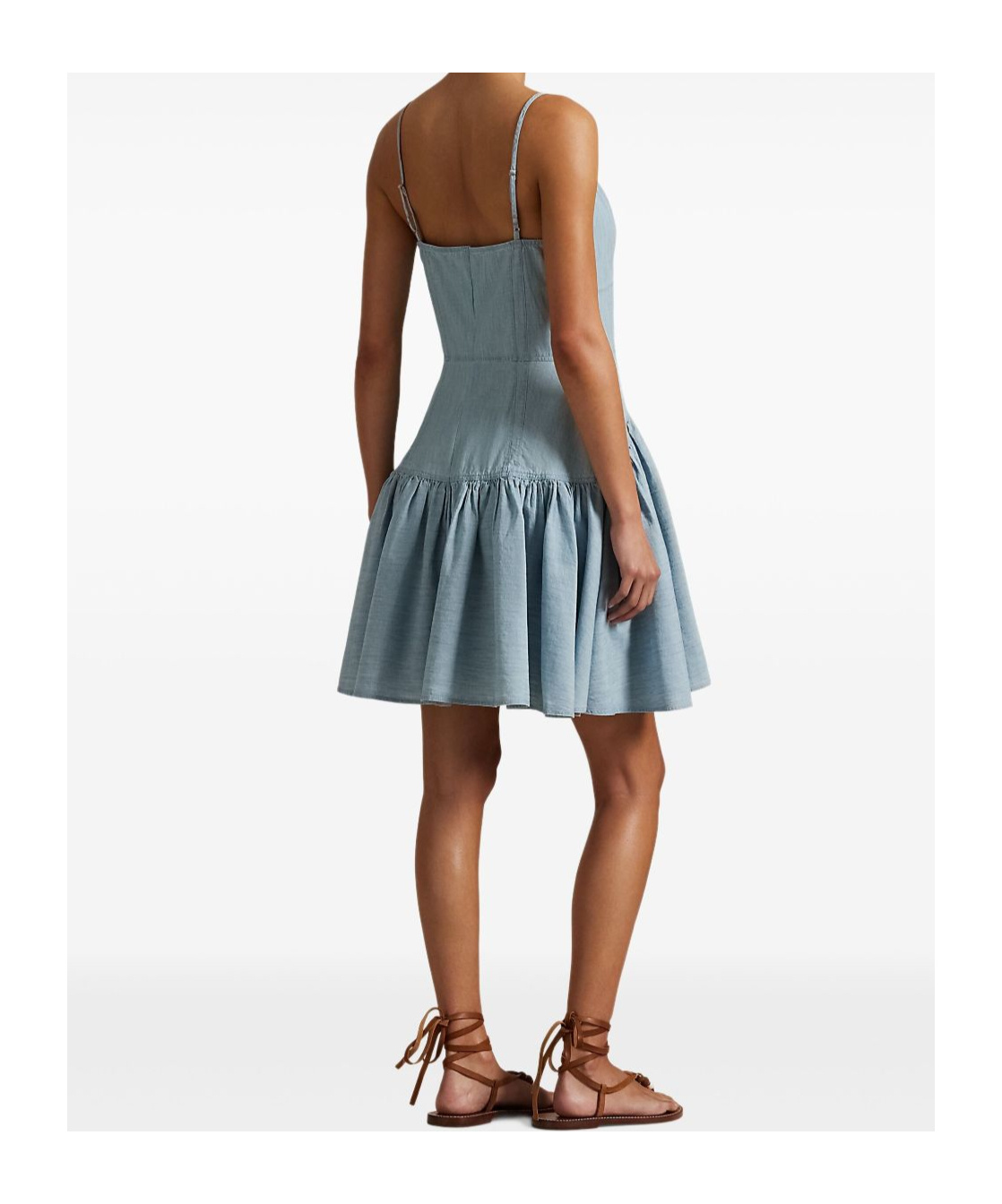 Polo Ralph Lauren Cotton Chambray Sleeveless Dress In Animal Print