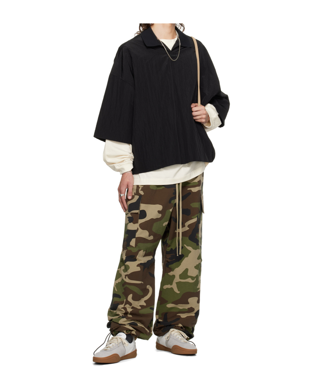 Essentials Ripstop Polo Shirt With Patches In Black