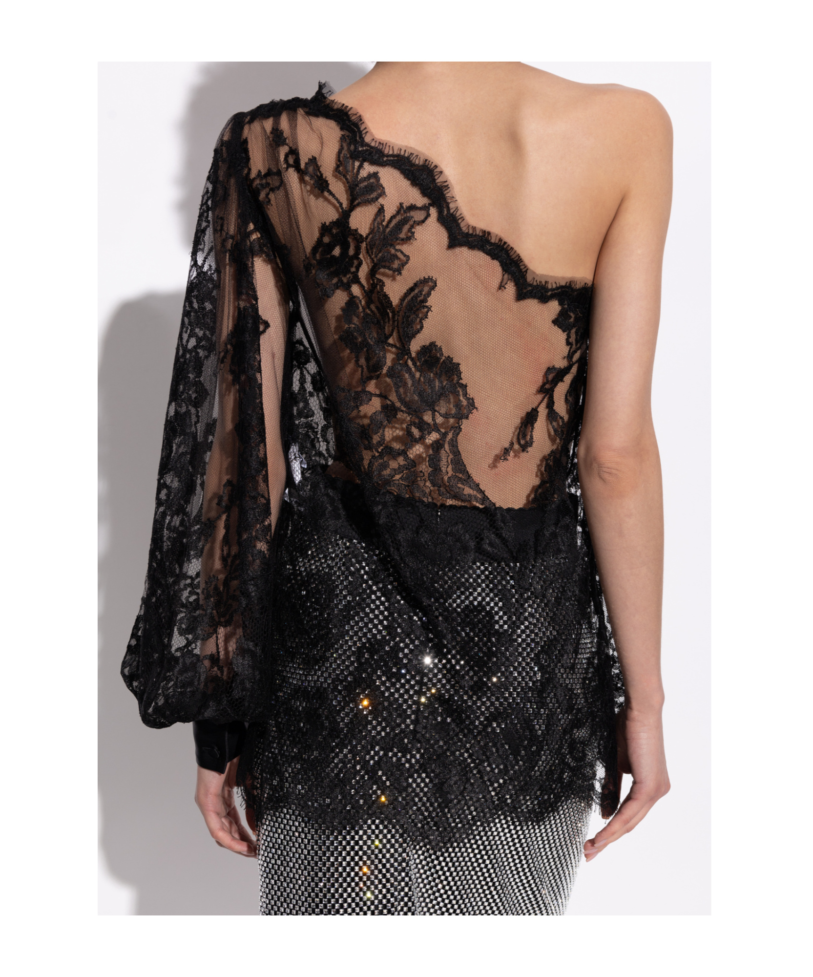 Dolce & Gabbana One-shoulder Blouse In Black