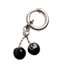 Valentino Garavani Garavani Chez Single Earring In Metal And Enamel In Black